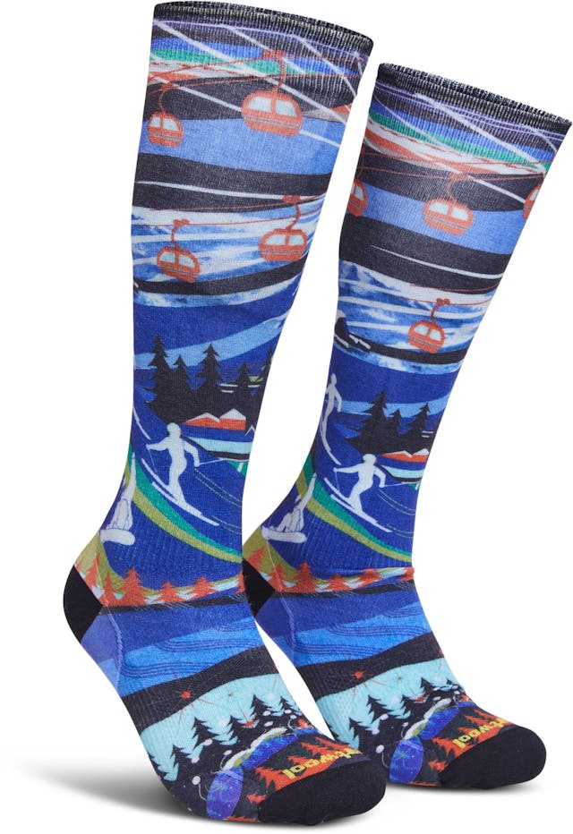Product image for Ski Zero Cushion Skication Print OTC Socks - Youth