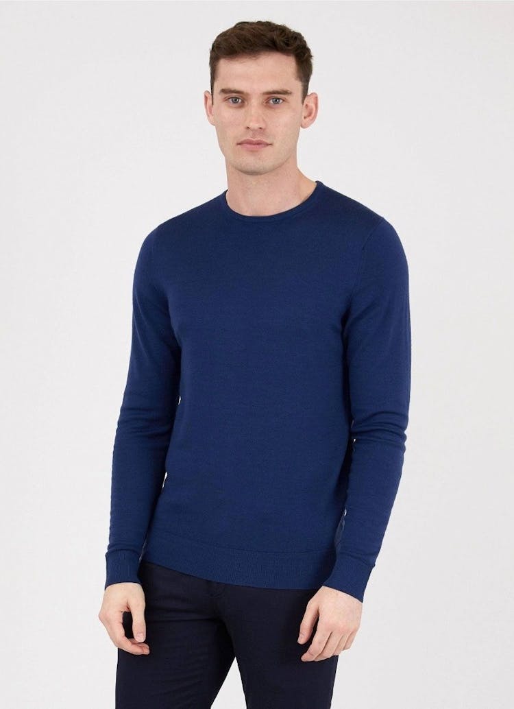 Product gallery image number 2 for product Fine Merino Wool Crewneck Sweater - Men's