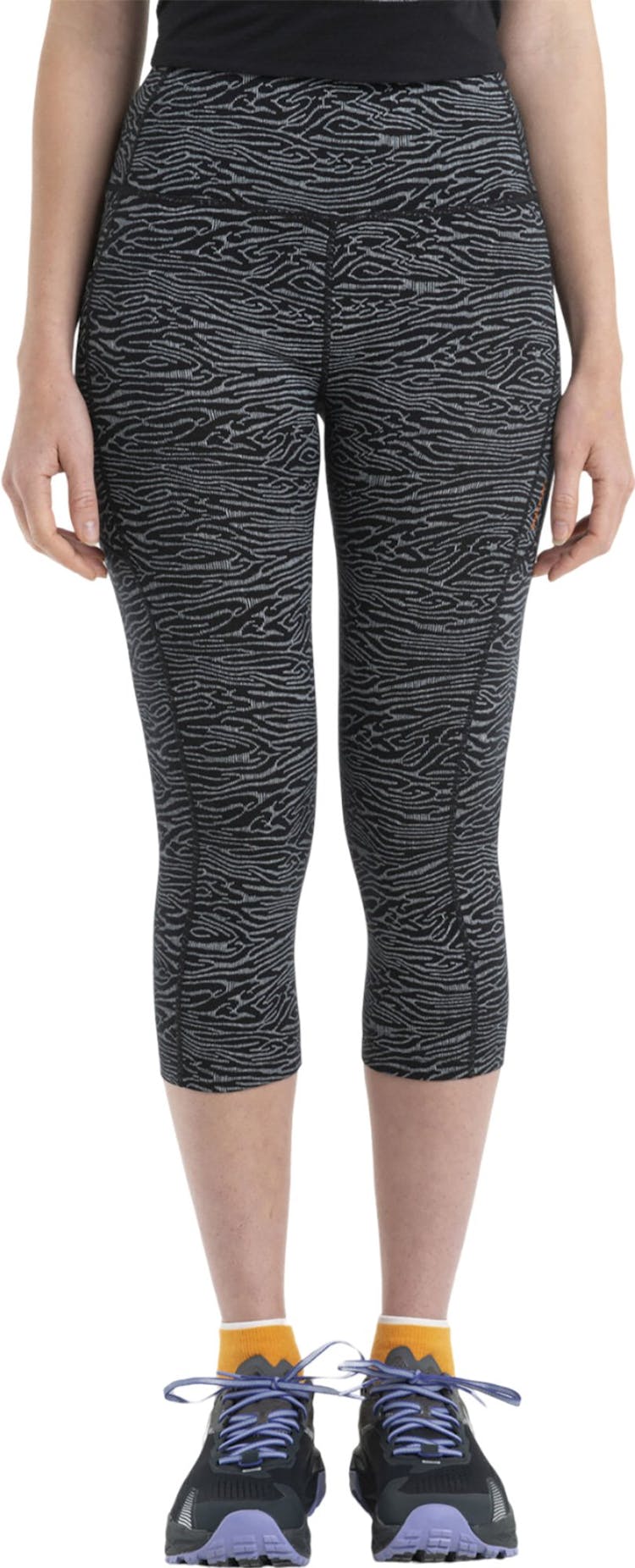 Product gallery image number 1 for product Merino Fastray High Rise 3/4 Tights Topo Lines - Women's