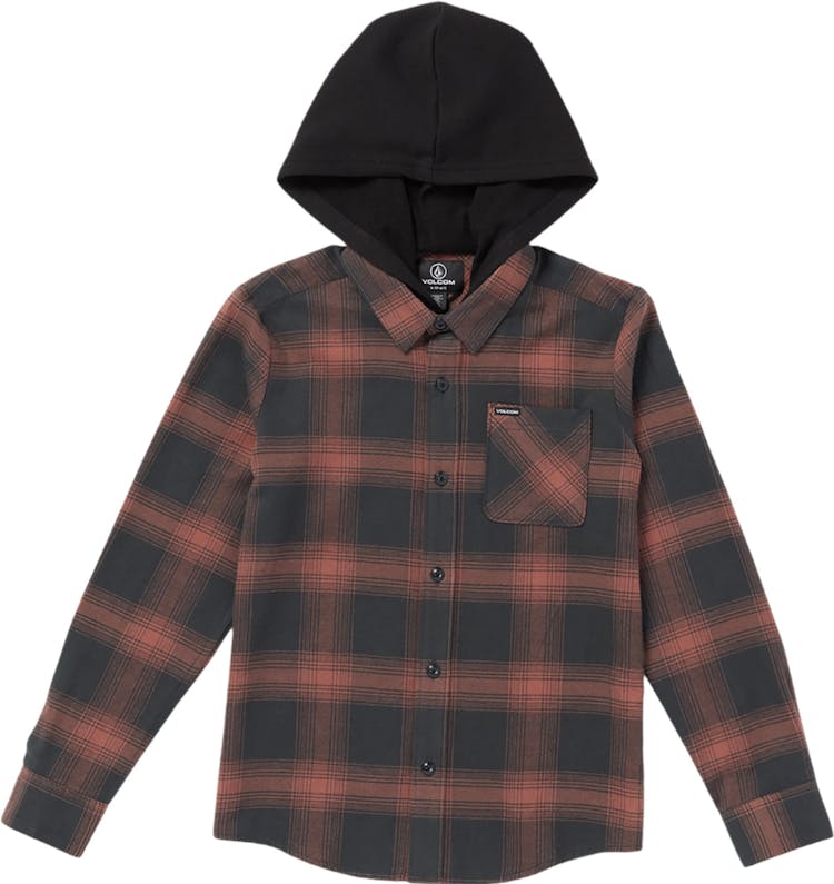 Product gallery image number 1 for product Neta Stone Hooded Long Sleeve Flannel Shirt - Big Boys 