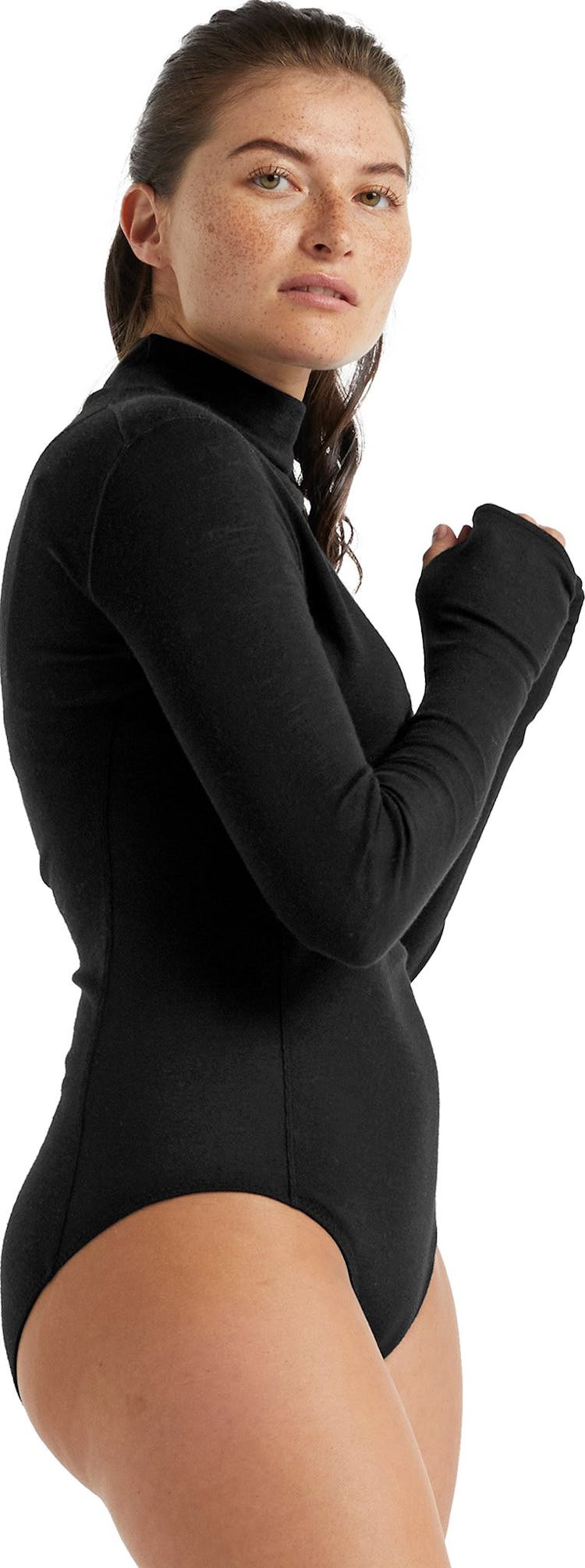 Product gallery image number 3 for product Merino Queens Long Sleeve High Neck Bodysuit - Women's