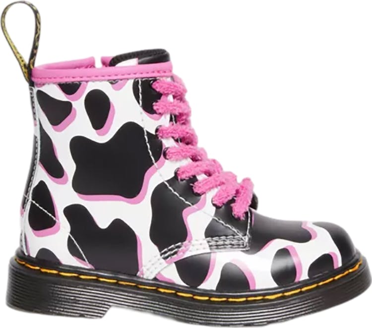 Product gallery image number 5 for product 1460 Cow Print Patent Leather Lace Up Boots - Toddler Girls