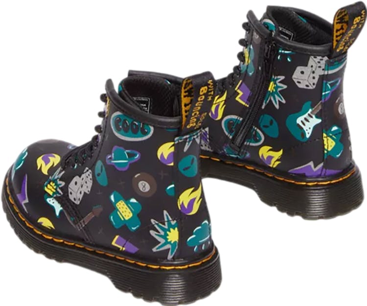 Product gallery image number 5 for product 1460 Sticker Print Leather Lace Up Boots - Toddler 