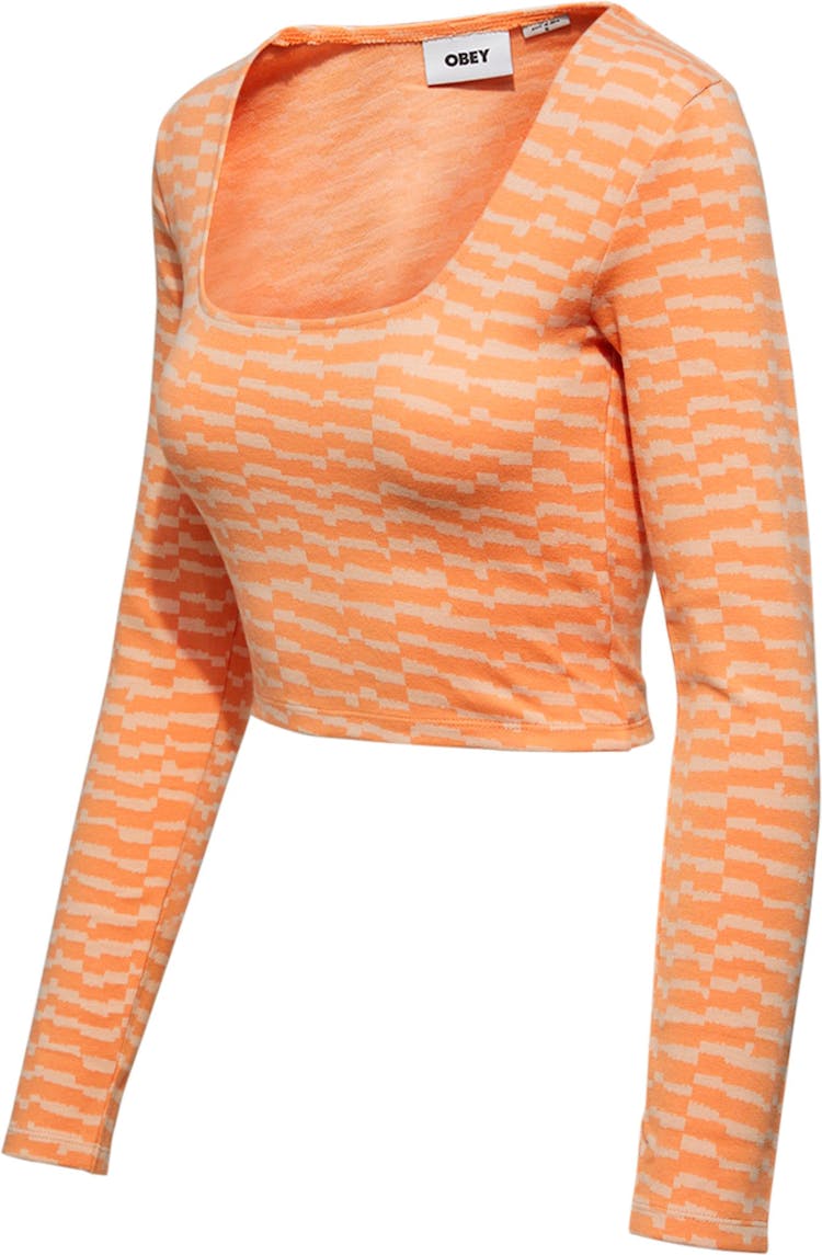 Product gallery image number 2 for product Trip Jacquard Long Sleeve Cropped T-shirt - Women's