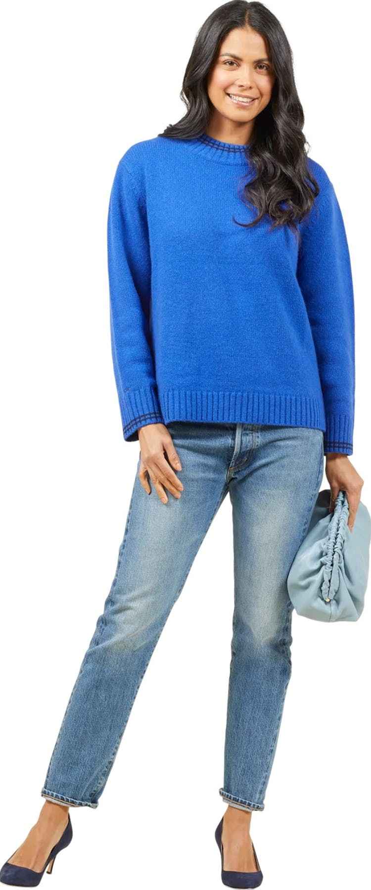 Product gallery image number 2 for product Archer Cashmere Crew Neck Tipping Sweater - Women's