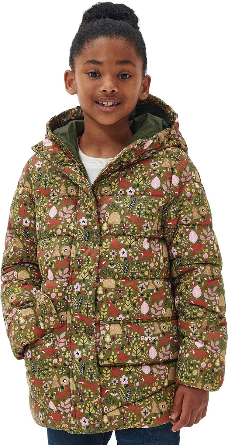 Product gallery image number 5 for product Printed Bracken Hooded Quilt Jacket - Girls