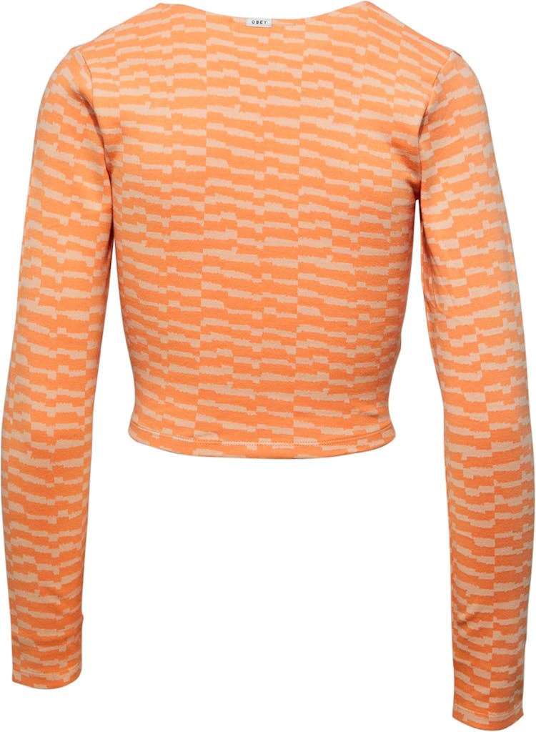 Product gallery image number 3 for product Trip Jacquard Long Sleeve Cropped T-shirt - Women's