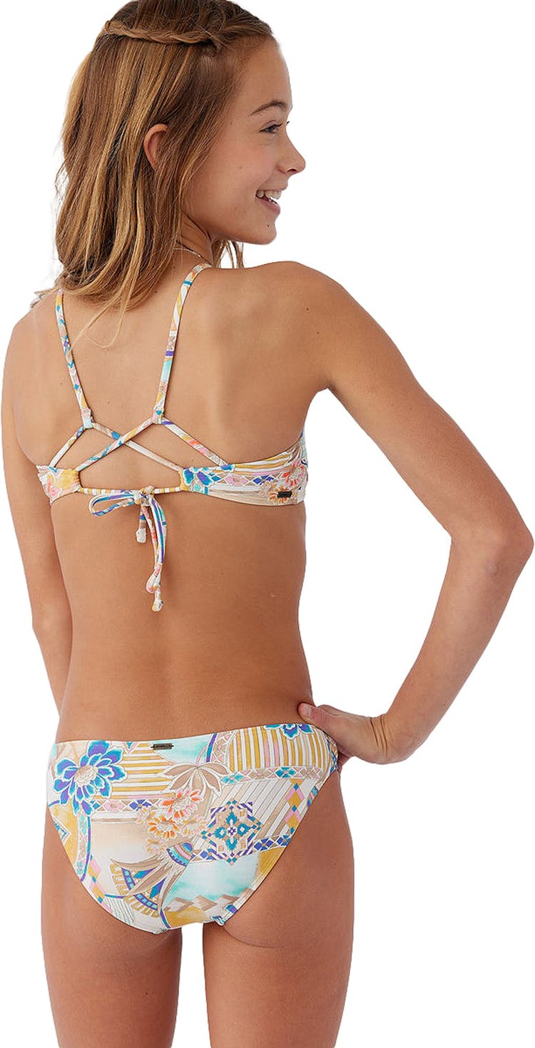 Product gallery image number 4 for product Zephora Printed Multi-Strap Hi-Neck Bikini Set - Girls