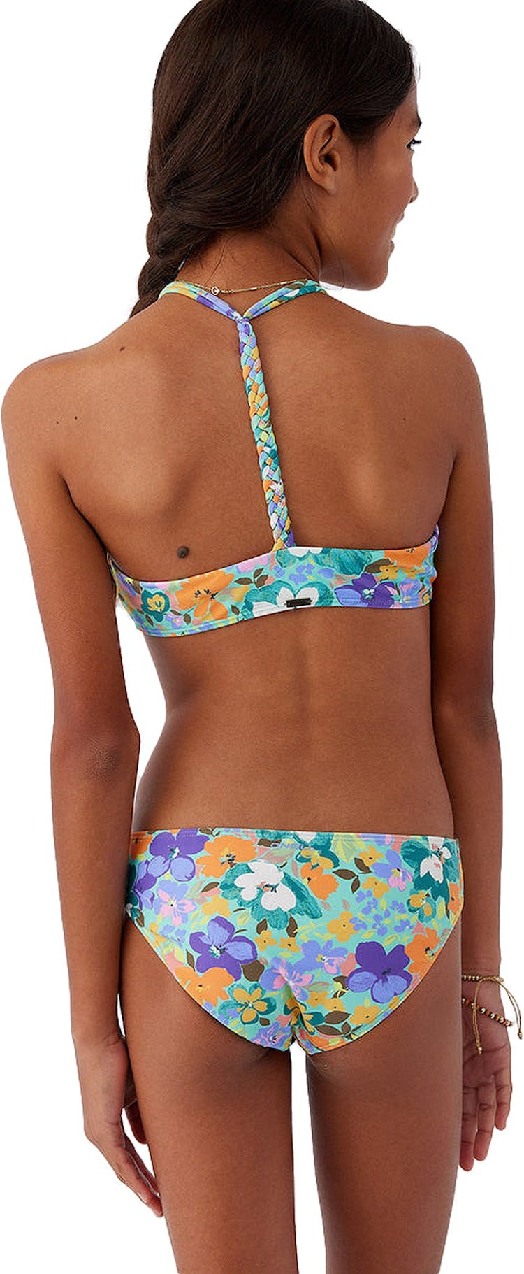 Product gallery image number 3 for product Sami Floral Braided Strap Hi-Neck Swim Set - Girls
