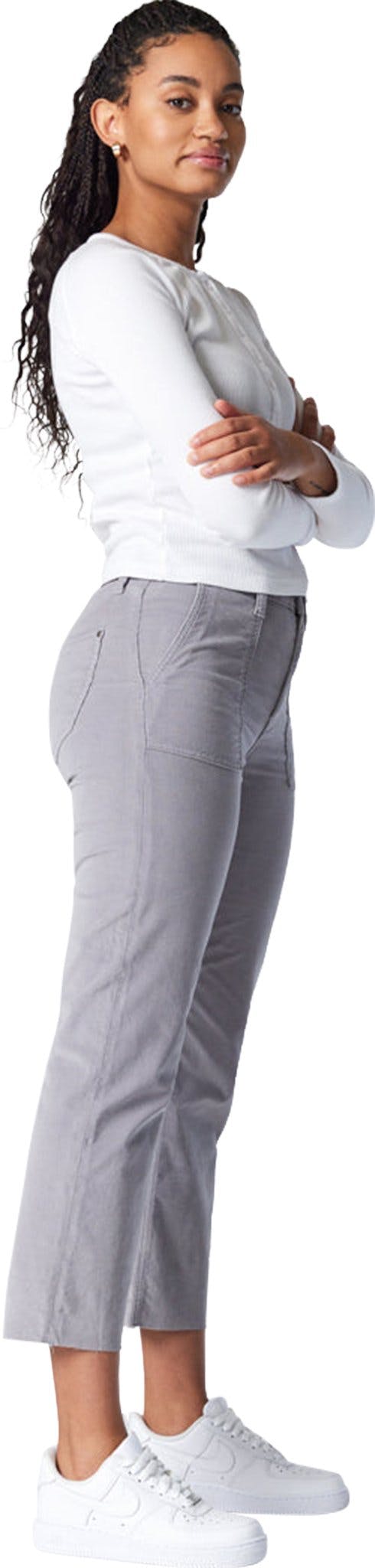 Numéro de l'image de la galerie de produits 6 pour le produit Pantalon en velours côtelé à jambe droite avec poche avant Shelia - Femme