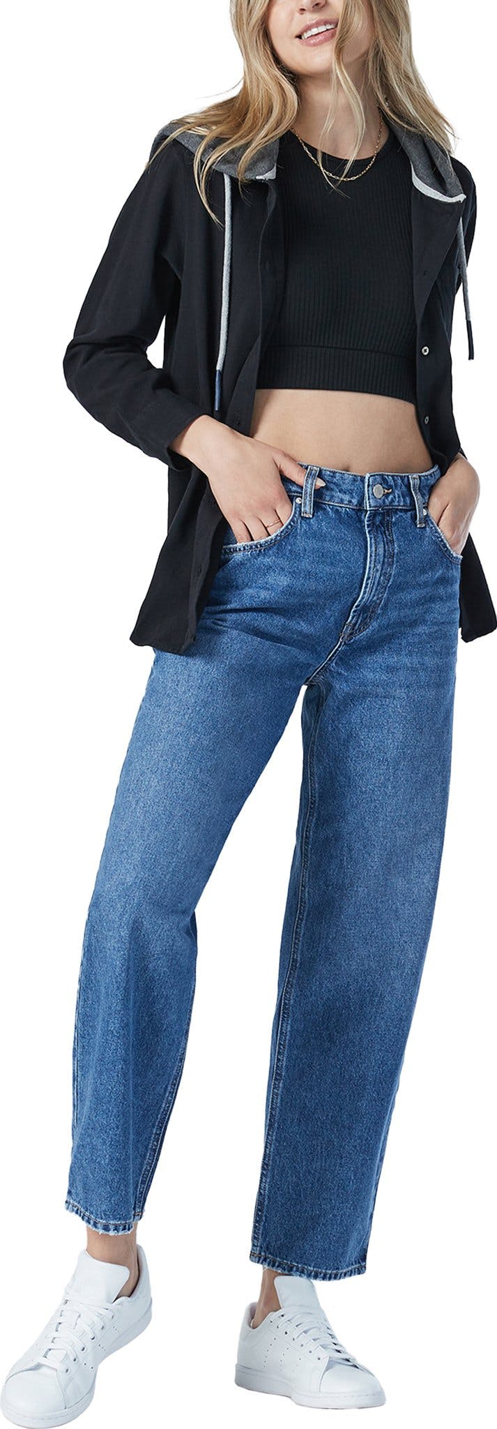 Product gallery image number 1 for product Berlin Mid Organic Blue High Rise Dad Jeans - Women's