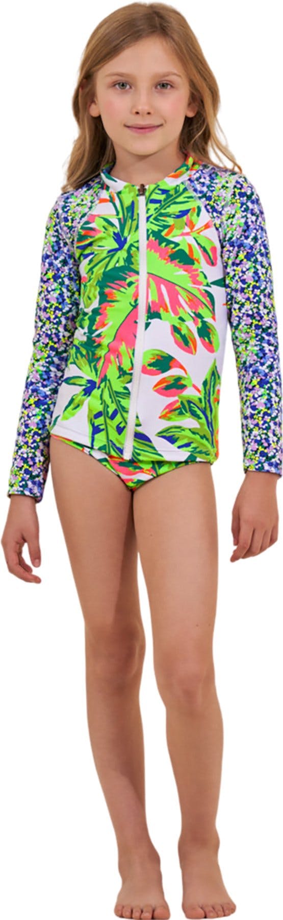 Product gallery image number 1 for product Cheery Greenleaf Rashguard Set - Girls 