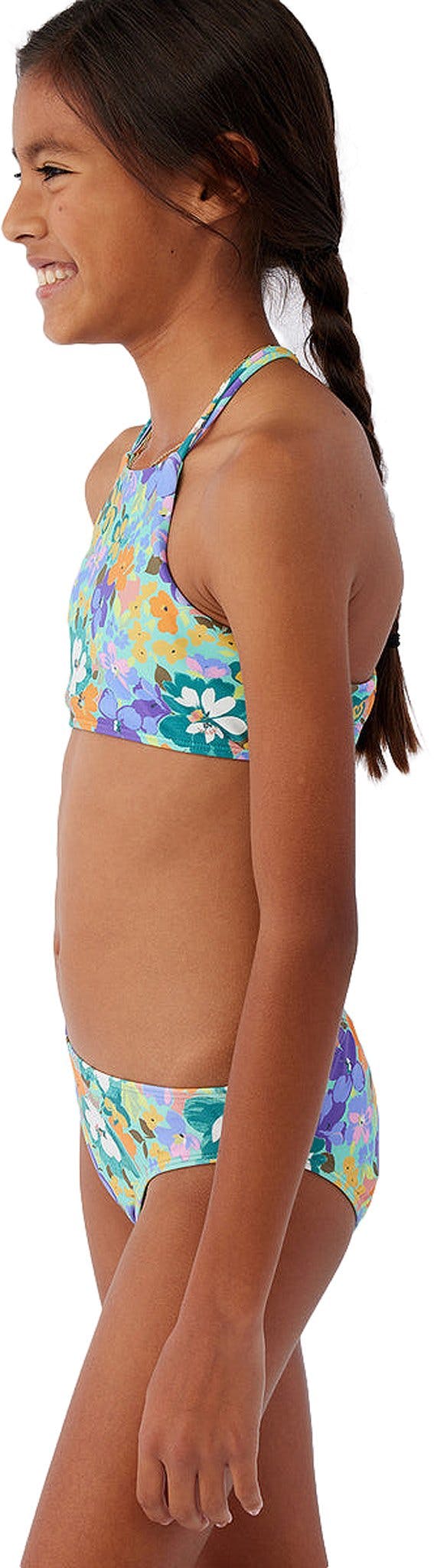 Product gallery image number 2 for product Sami Floral Braided Strap Hi-Neck Swim Set - Girls