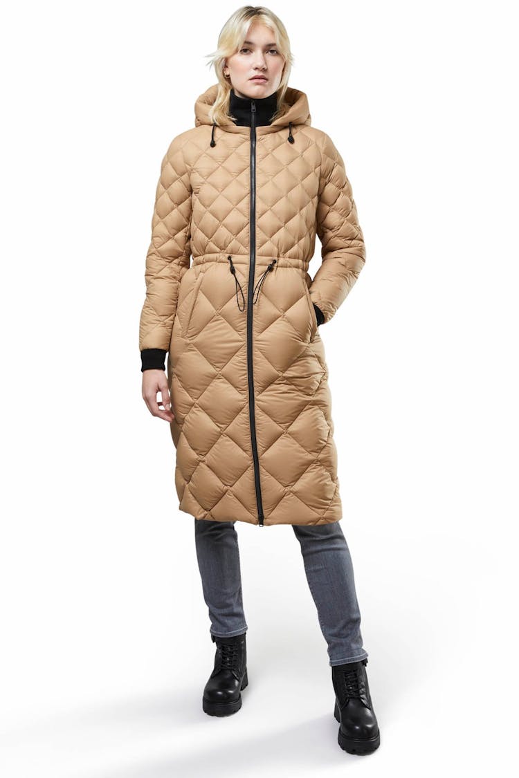 Numéro de l'image de la galerie de produits 1 pour le produit Manteau aux mollets en duvet léger durable avec capuchon Aime - Femme