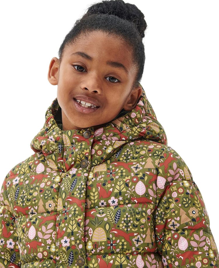 Product gallery image number 3 for product Printed Bracken Hooded Quilt Jacket - Girls