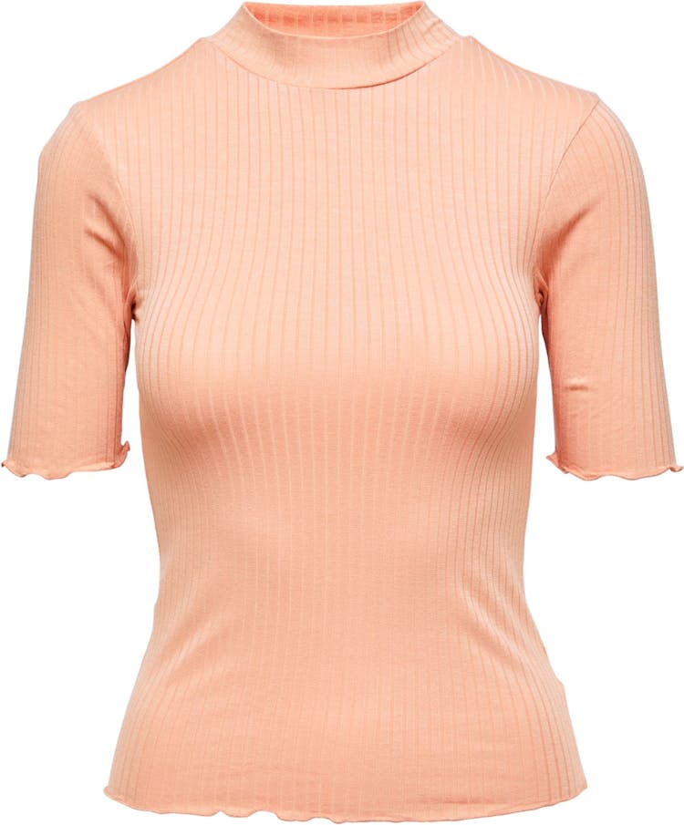 Product gallery image number 1 for product Good Vibes Short Sleeve Mock Neck Knit Tee - Women's