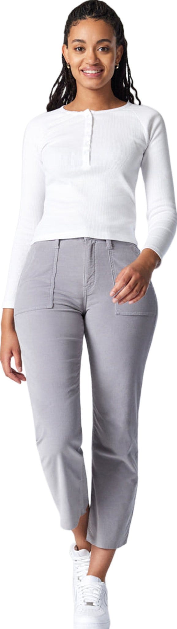 Numéro de l'image de la galerie de produits 1 pour le produit Pantalon en velours côtelé à jambe droite avec poche avant Shelia - Femme