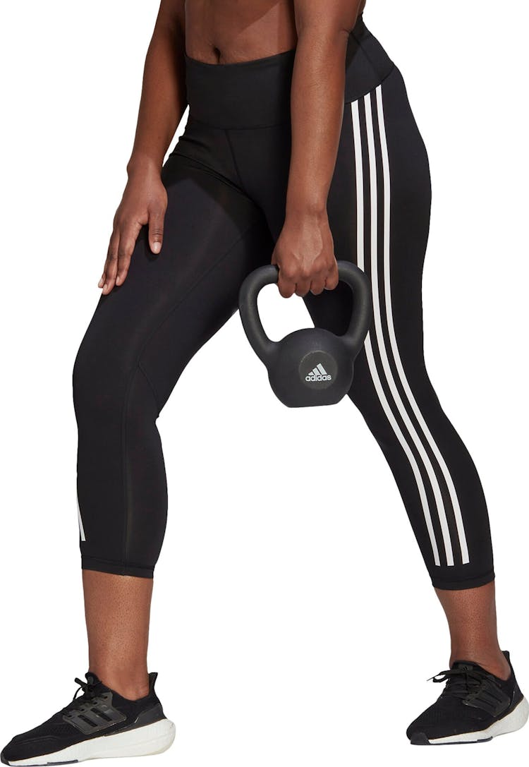 Product gallery image number 3 for product Optime Trainicons 3-Stripes 7/8 Tights (Plus Size) - Women's