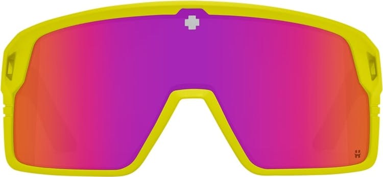 Product gallery image number 3 for product Monolith Sunglasses  - Matte Neon Yellow - Happy Gray Green Pink Spectra Mirror