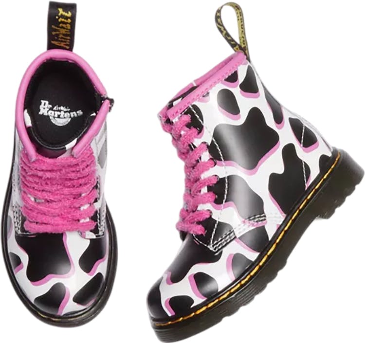Product gallery image number 8 for product 1460 Cow Print Patent Leather Lace Up Boots - Toddler Girls