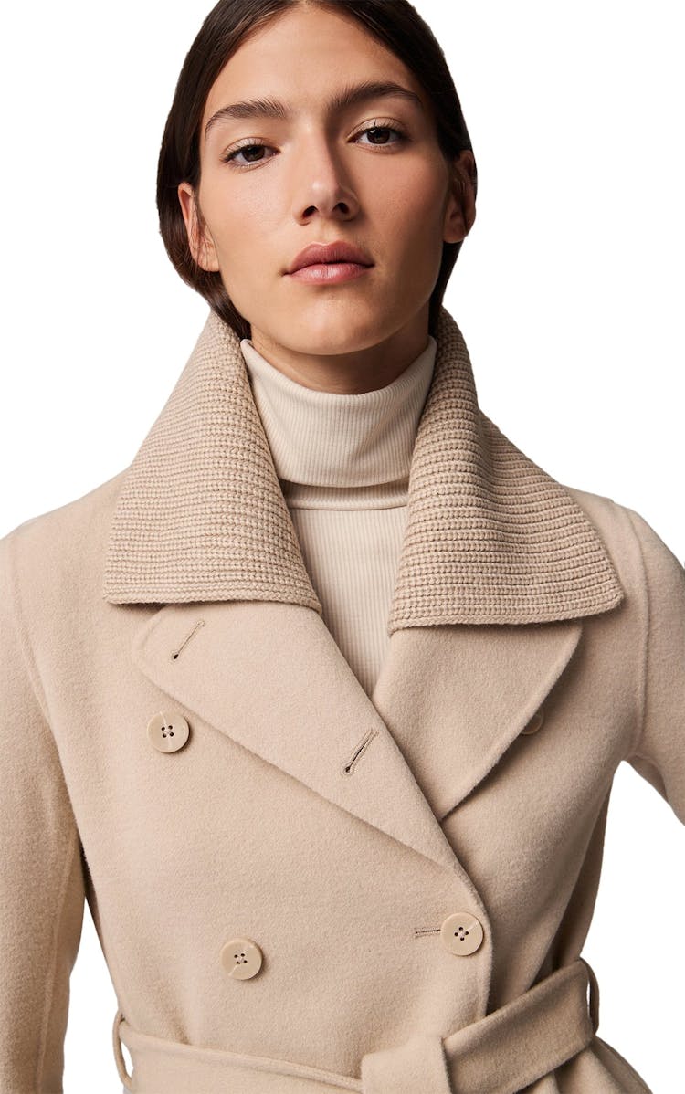 Numéro de l'image de la galerie de produits 2 pour le produit Manteau en laine double face avec col en maille amovible Anna - Femme