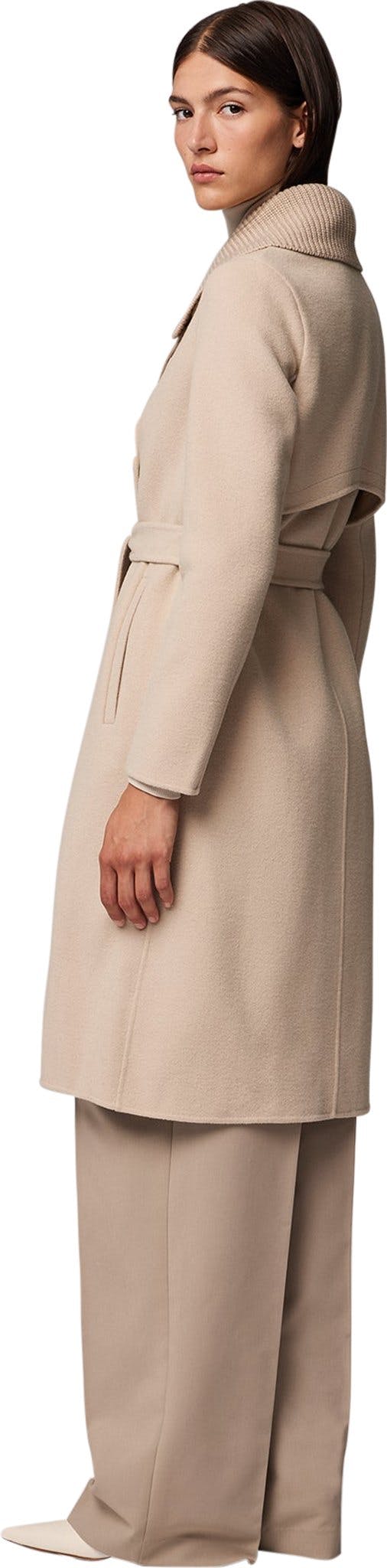 Numéro de l'image de la galerie de produits 4 pour le produit Manteau en laine double face avec col en maille amovible Anna - Femme