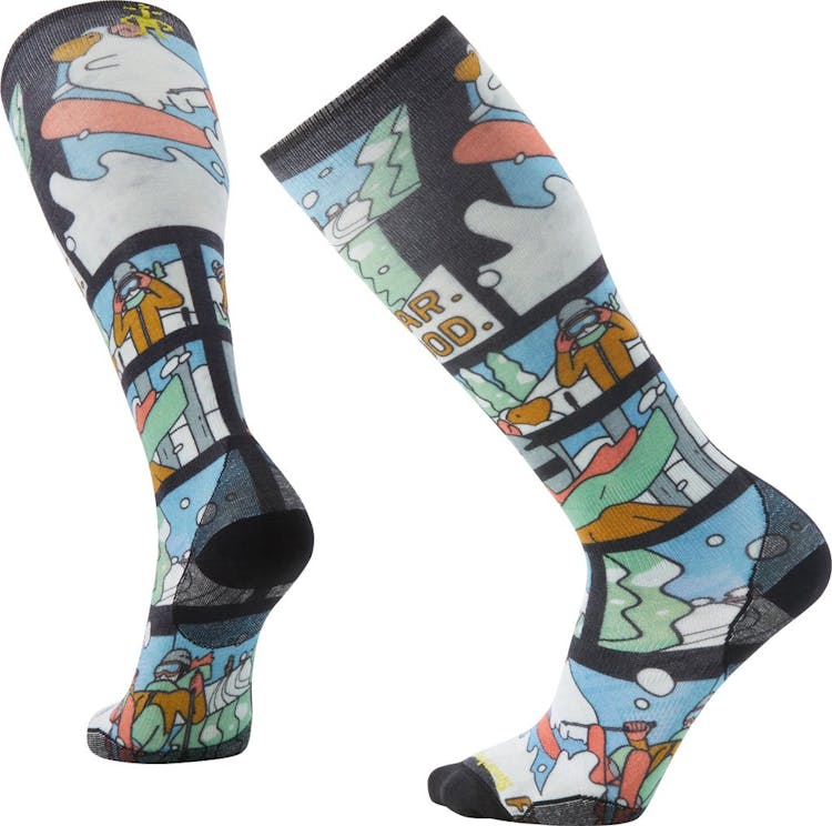 Product gallery image number 1 for product Ski Targeted Cushion Winter Adventure Print OTC Socks - Unisex