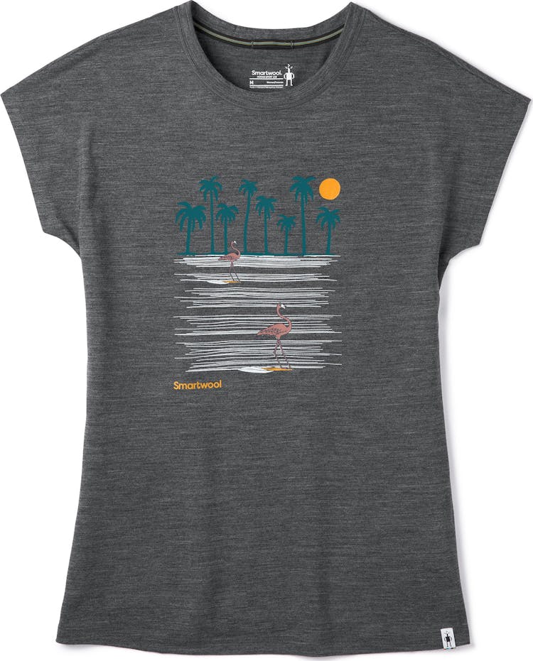 Product gallery image number 1 for product Merino Sport 150 Surfing Flamingos Tee - Women's