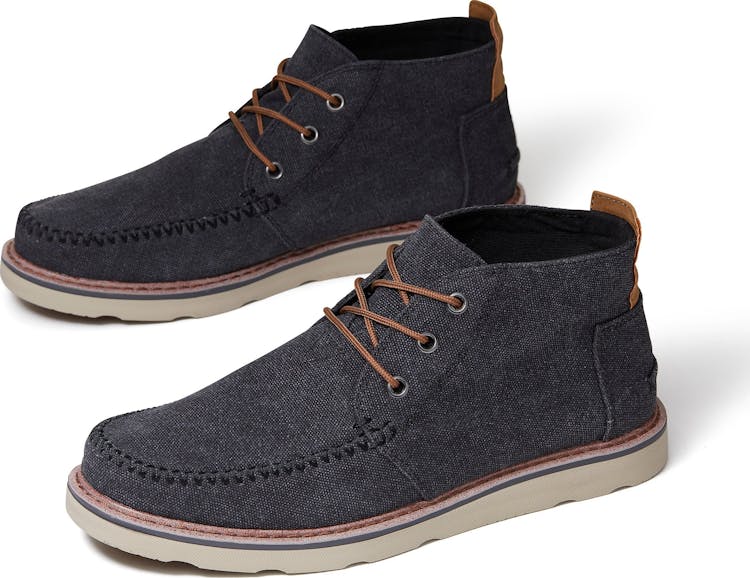 Product gallery image number 3 for product Black Washed Canvas Chukka Boots - Men's