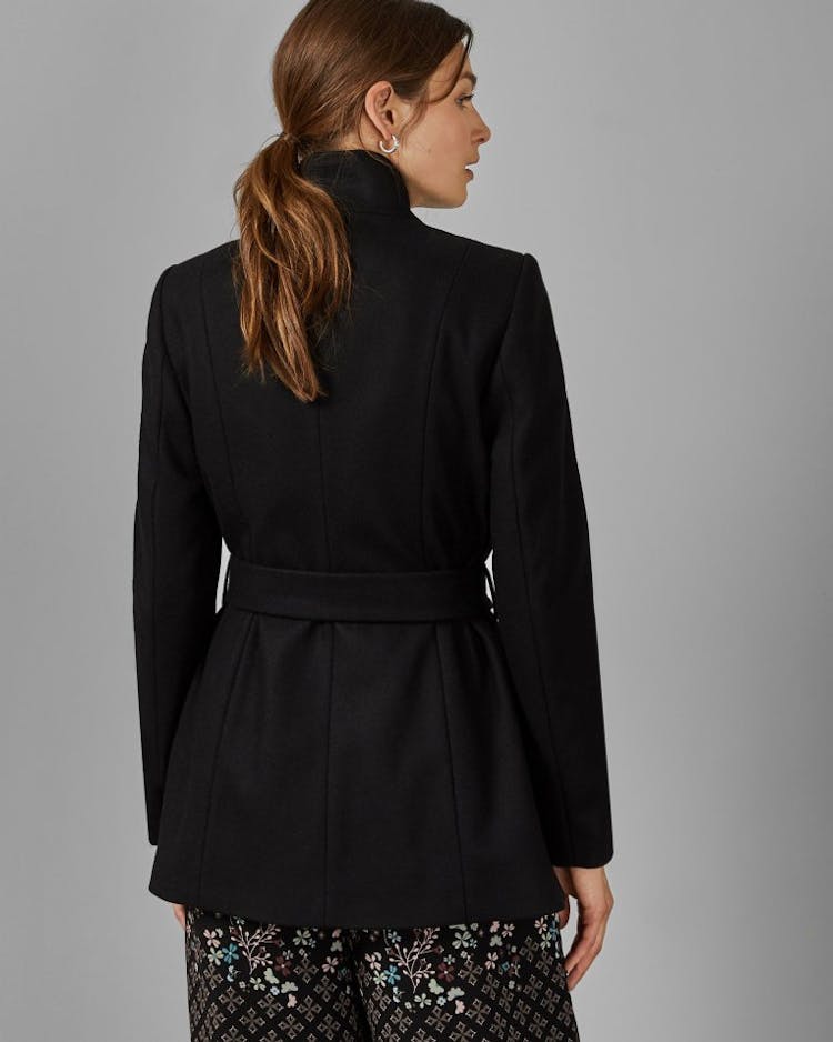 Product gallery image number 3 for product Drytaa Short Belted Wool Wrap Coat - Women's