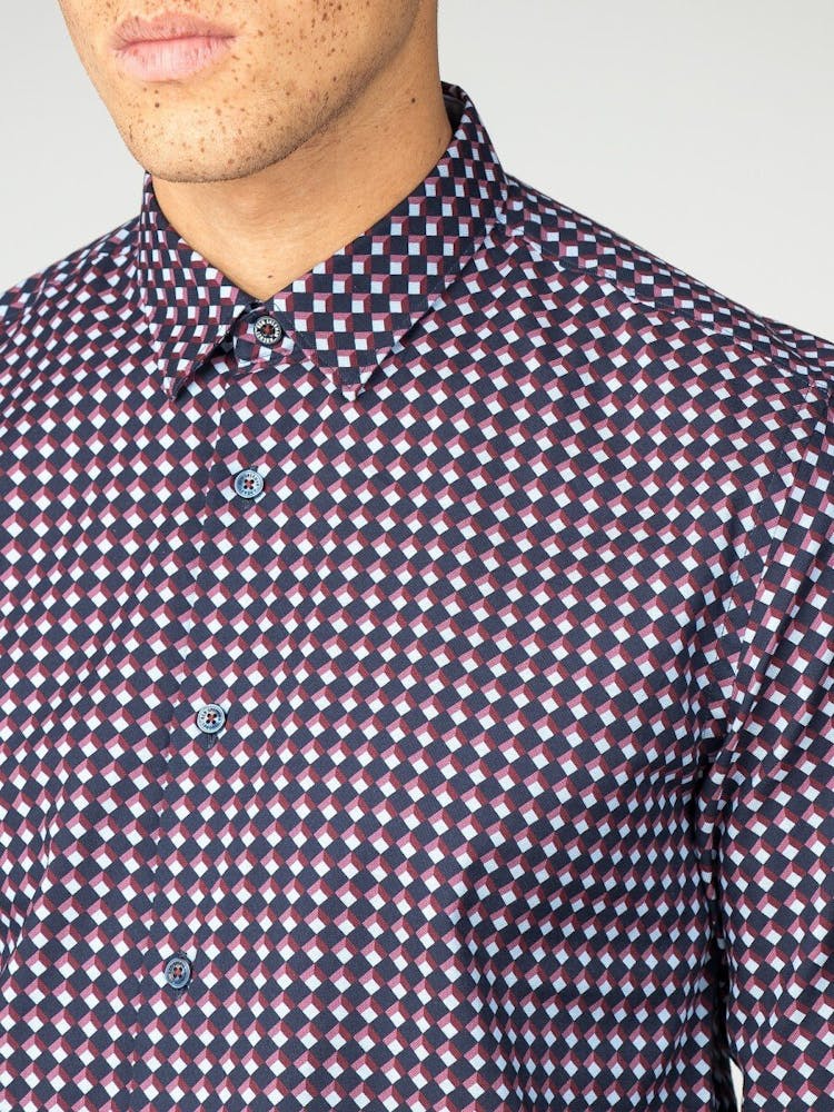 Product gallery image number 2 for product Long Sleeve Oxford Geo Shirt - Men's