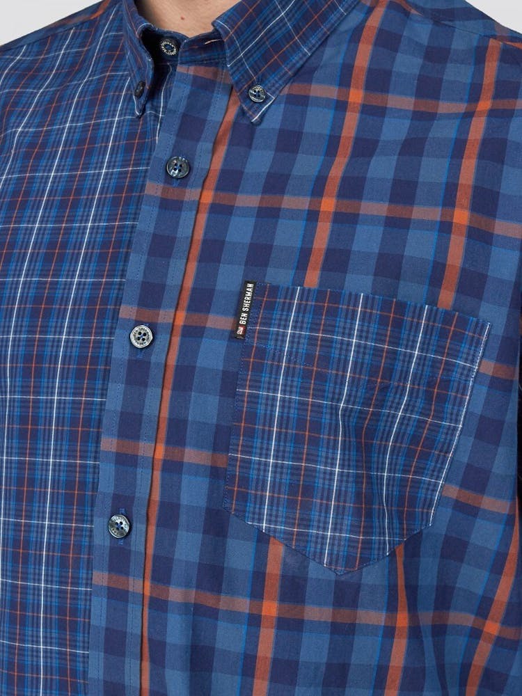 Product gallery image number 3 for product Long Sleeve Mixed Check Shirt - Men's