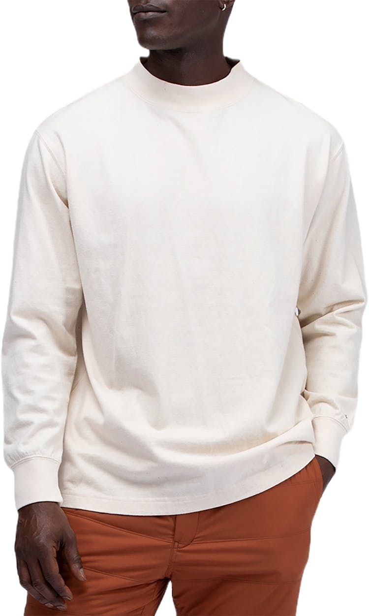 Product gallery image number 3 for product Recycled Cotton Mockneck Long Sleeve T-Shirt - Unisex