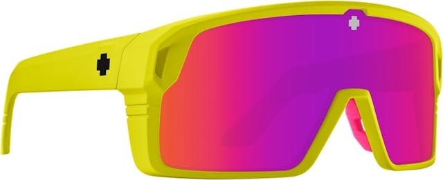 Product image for Monolith Sunglasses  - Matte Neon Yellow - Happy Gray Green Pink Spectra Mirror
