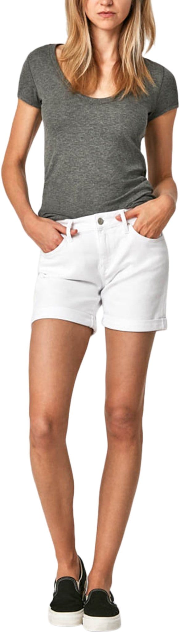 Product image for Pixie Cuffed Mid Rise Denim Boyfriend Shorts - Women's