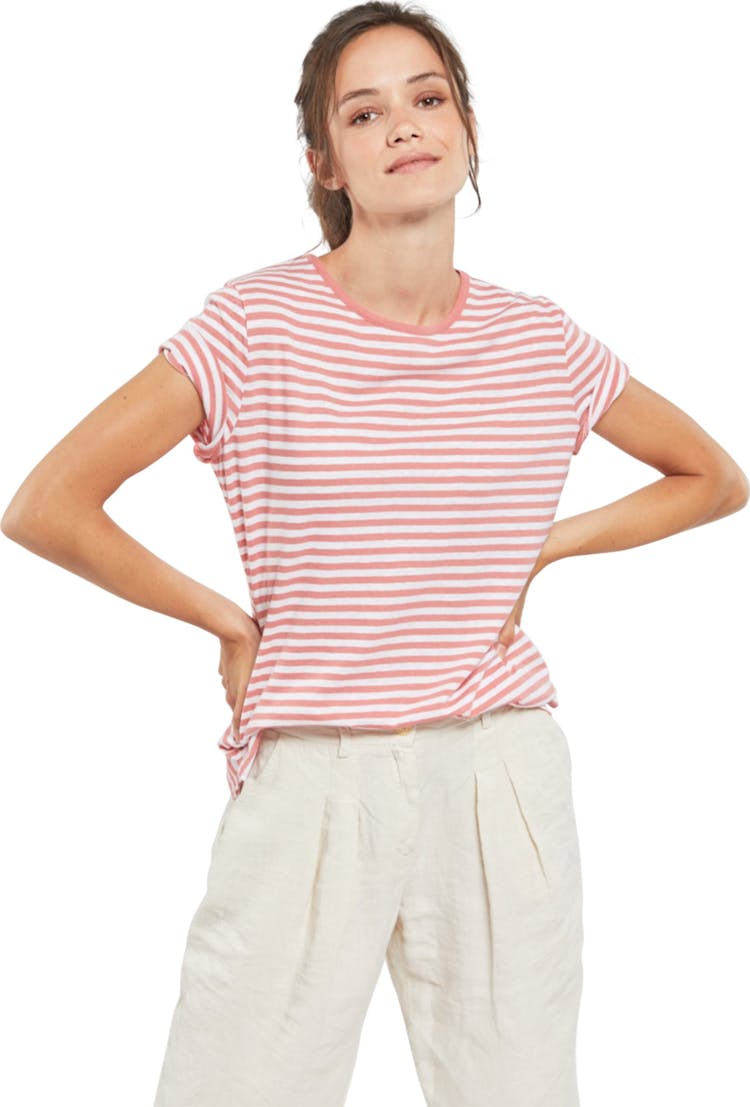 Product gallery image number 5 for product Cotton and Linen Striped Tee - Women's