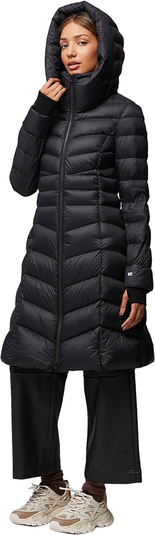 Image de produit pour Manteau ajusté et évasé en duvet léger durable avec capuchon Lita-TD - Femme