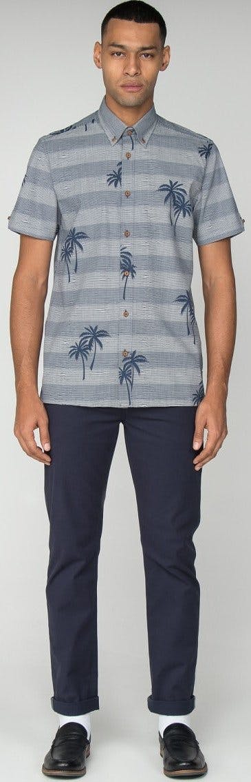 Numéro de l'image de la galerie de produits 8 pour le produit Chemise à manches courtes Striped Palm Print - Homme