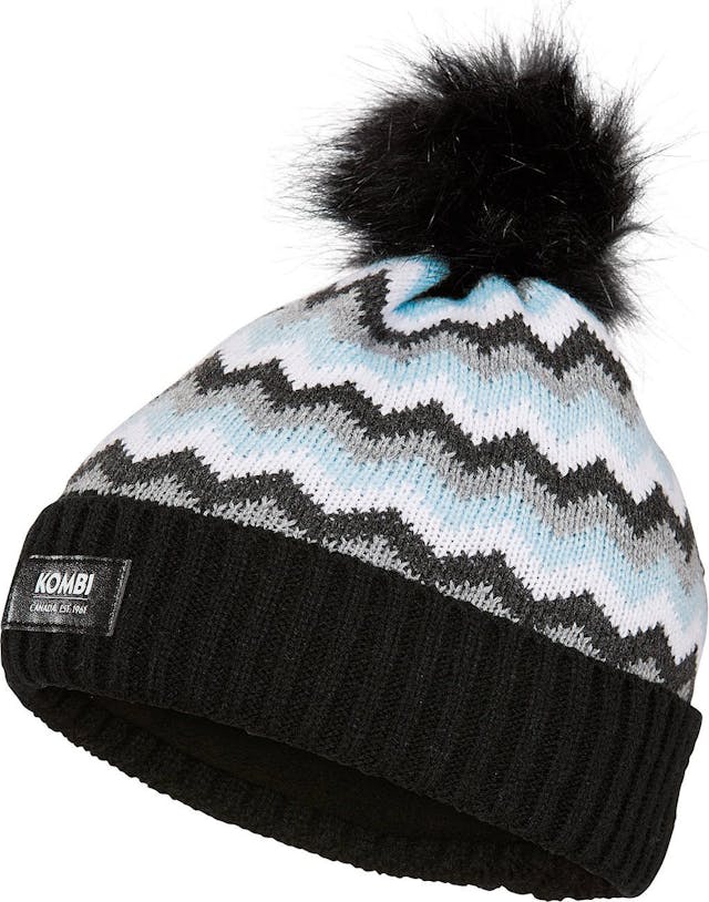 Product image for Zig Zag Beanie With Removable Pom Poms - Youth
