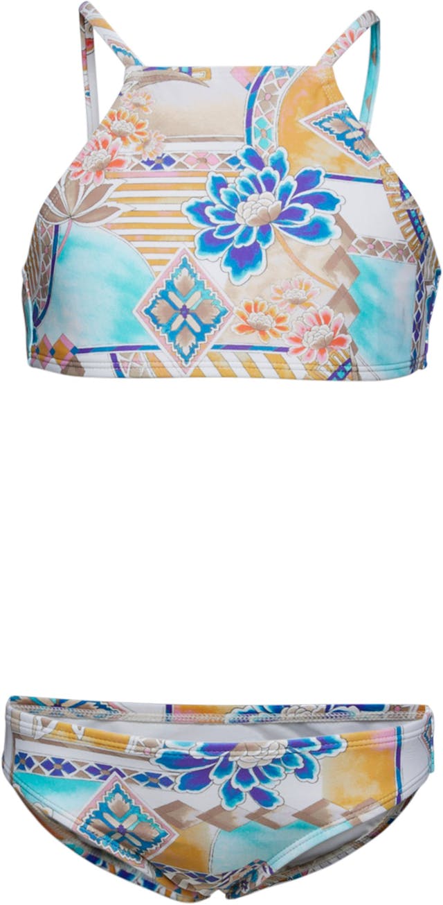 Product image for Zephora Printed Multi-Strap Hi-Neck Bikini Set - Girls