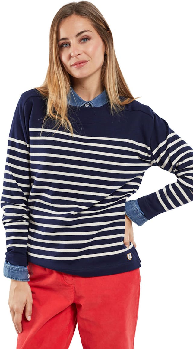 Product image for Rustic Cotton Breton Placed  Stripes Jersey - Women's