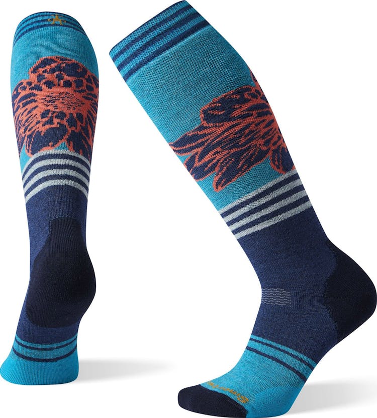 Product gallery image number 1 for product PhD Snow Medium Traced Dahlia Pattern Socks - Women's