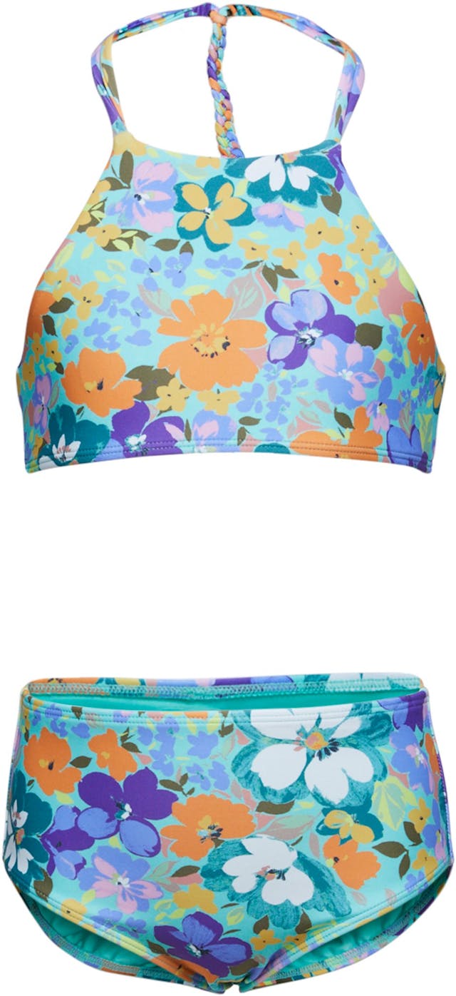 Product image for Sami Floral Braided Strap Hi-Neck Swim Set - Girls