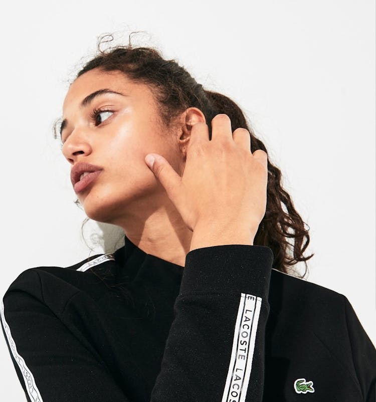 Numéro de l'image de la galerie de produits 4 pour le produit Sweatshirt zippé Tennis Lacoste SPORT avec bandes signature - Femme