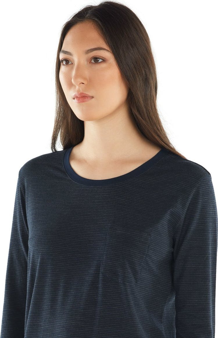 Product gallery image number 4 for product Luxe Lite Long Sleeve Pocket Crewe Stripe - Women's