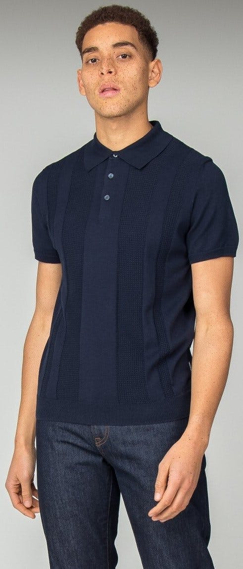 Product gallery image number 1 for product Textured Stripe Front Polo - Men's