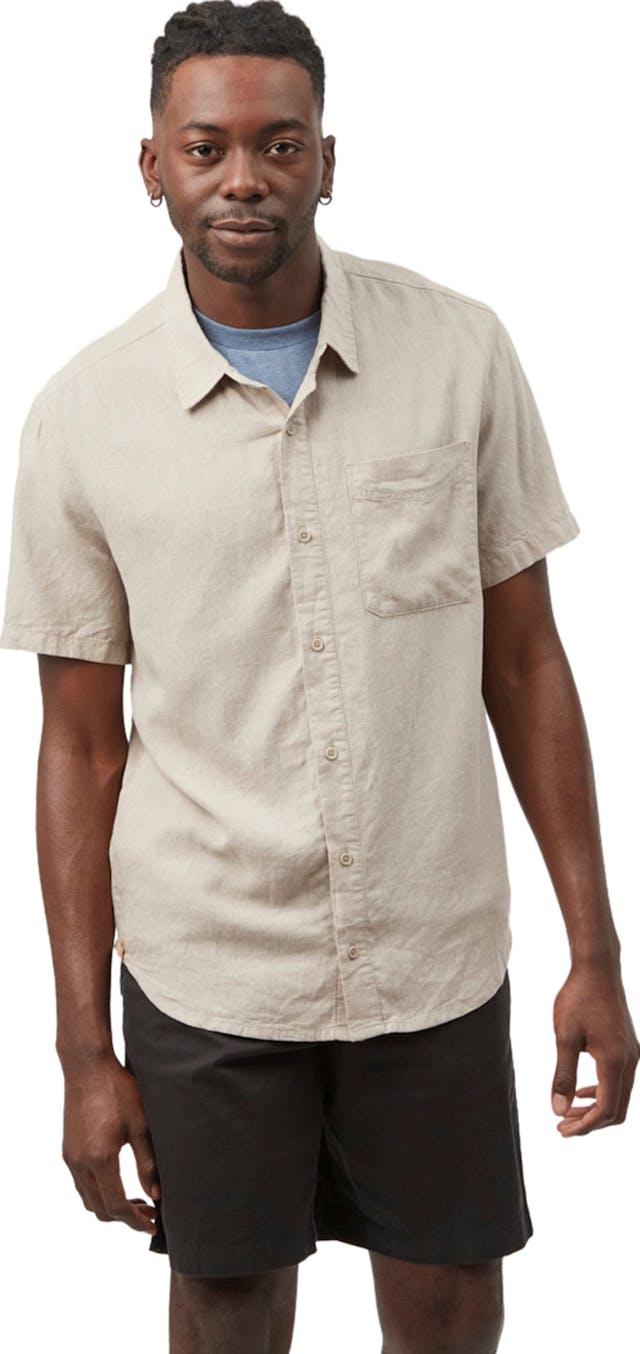 Image de produit pour Chemise boutonnée à manches courtes en chanvre - Homme