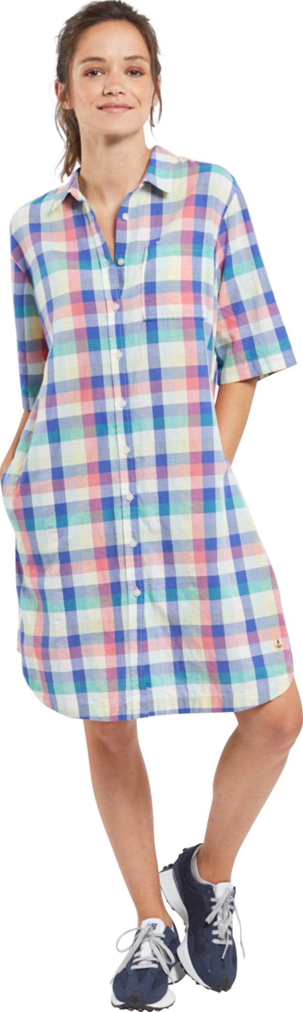 Product gallery image number 3 for product Cotton Checked Shirt Dress - Women's