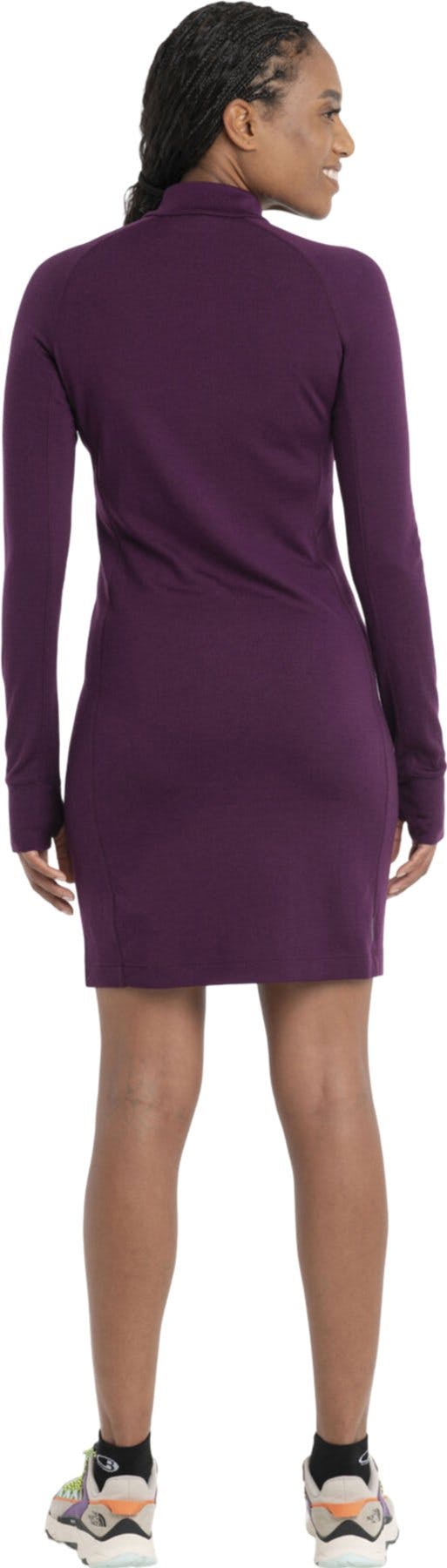 Product gallery image number 4 for product Merino 260 Granary Long Sleeve Half Zip Dress - Women's