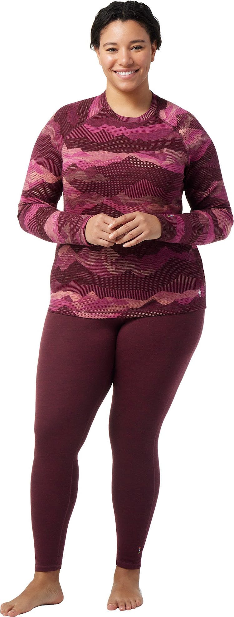 Product gallery image number 3 for product Classic Thermal Merino Base Layer Pattern Crew Plus Boxed - Women's